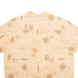 SCANDIA WOODS Mens Hawaiian Shirt Brown Crazy Pattern XL