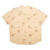 SCANDIA WOODS Mens Hawaiian Shirt Brown Crazy Pattern XL