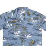 PALMWAVE Mens Hawaiian Shirt Blue Crazy Pattern 2XL