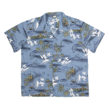 PALMWAVE Mens Hawaiian Shirt Blue Crazy Pattern 2XL