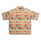CONSENSUS Mens Hawaiian Shirt Orange Floral 2XL