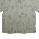 BATIK BAY Mens Hawaiian Shirt Grey Crazy Pattern XL