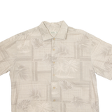 BATIK BAY Mens Hawaiian Shirt Grey Floral L