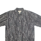 COOKE STREET Mens Hawaiian Shirt Black Crazy Pattern L