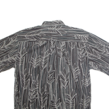 COOKE STREET Mens Hawaiian Shirt Black Crazy Pattern L