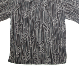 COOKE STREET Mens Hawaiian Shirt Black Crazy Pattern L