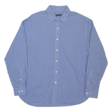 MICHAEL KORS Mens Shirt Blue Gingham Long Sleeve L