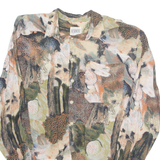 ALEXANDRA Womens Printed Blouse Green Long Sleeve Crazy Pattern 2XL