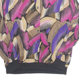 Womens Printed Blouse Purple Long Sleeve Crazy Pattern L