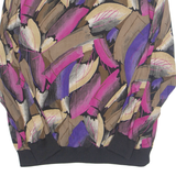 Womens Printed Blouse Purple Long Sleeve Crazy Pattern L