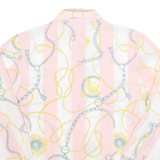 Womens Printed Blouse Pink Long Sleeve Crazy Pattern L