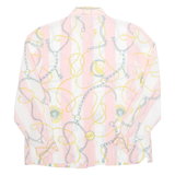 Womens Printed Blouse Pink Long Sleeve Crazy Pattern L