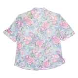 Womens Printed Blouse Pink V-Neck Floral XL