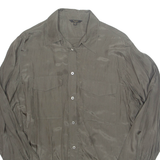 Sheer Womens Blouse Green Long Sleeve UK 10