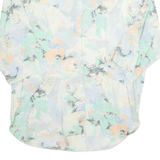 Womens Printed Blouse Blue 3/4 Sleeve Crazy Pattern XL