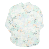 Womens Printed Blouse Blue 3/4 Sleeve Crazy Pattern XL