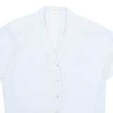 Sheer Womens Blouse Blue V-Neck L