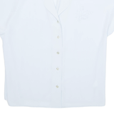 Sheer Womens Blouse Blue V-Neck L