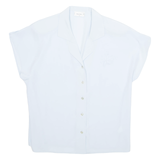 Sheer Womens Blouse Blue V-Neck L