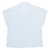 Sheer Womens Blouse Blue V-Neck L