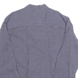 WILKHAHN Womens Printed Top Blue Button Neck Long Sleeve Striped L