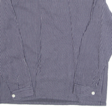 WILKHAHN Womens Printed Top Blue Button Neck Long Sleeve Striped L