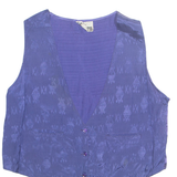 HAPPY PARTY Womens Waistcoat Purple V-Neck Sleeveless XL