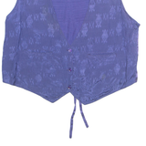 HAPPY PARTY Womens Waistcoat Purple V-Neck Sleeveless XL