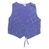 HAPPY PARTY Womens Waistcoat Purple V-Neck Sleeveless XL