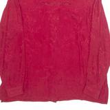 LINEAV Womens Printed Blouse Red Long Sleeve Floral XL