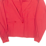 Womens Blouse Red V-Neck Long Sleeve M