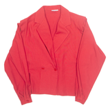 Womens Blouse Red V-Neck Long Sleeve M