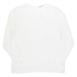 Sheer Womens Top White Long Sleeve M