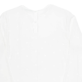 Sheer Womens Top White Long Sleeve M