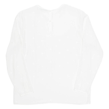 Sheer Womens Top White Long Sleeve M