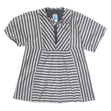 Womens Printed Top Silver V-Neck Striped S