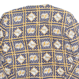 Womens Printed Blouse Blue Long Sleeve Crazy Pattern UK 10