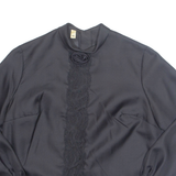 Sheer Womens Top Black Long Sleeve M