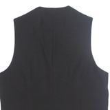 Womens Printed Waistcoat Black V-Neck Sleeveless Striped XL