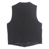 Womens Printed Waistcoat Black V-Neck Sleeveless Striped XL