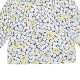 Womens Printed Blouse Yellow 3/4 Sleeve Floral M