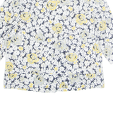 Womens Printed Blouse Yellow 3/4 Sleeve Floral M