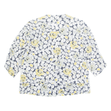 Womens Printed Blouse Yellow 3/4 Sleeve Floral M