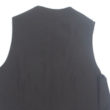 Womens Printed Waistcoat Black V-Neck Sleeveless Striped XL