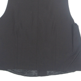 Womens Printed Waistcoat Black V-Neck Sleeveless Striped XL