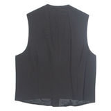 Womens Printed Waistcoat Black V-Neck Sleeveless Striped M