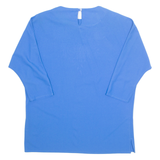 Womens Printed Top Blue 3/4 Sleeve Floral XL