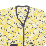 Womens Printed Blouse Yellow V-Neck Long Sleeve Floral M