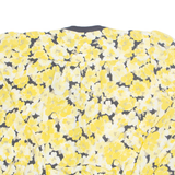 Womens Printed Blouse Yellow V-Neck Long Sleeve Floral M