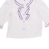 Womens Printed Blouse Purple 3/4 Sleeve Spotted M
